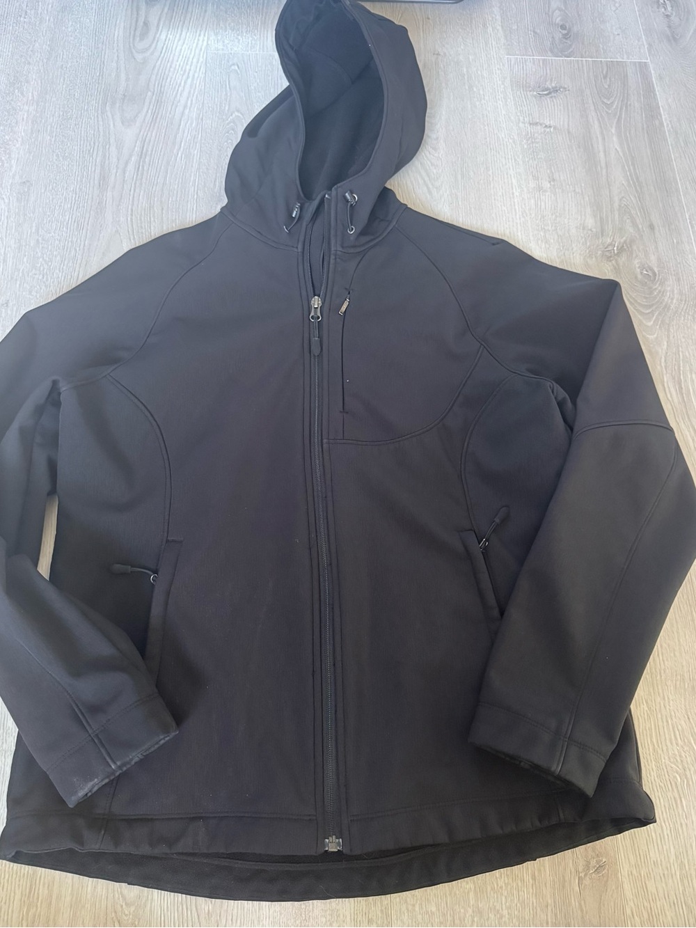 GUC Kirkland | Black Hooded Fleece Lined Jacket - Zip-Up | Size L